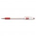 Pentel PENBK91B R.S.V.P. Stick Ballpoint Pen, 1mm, Trans Barrel, Red Ink, Dozen BK91-B
