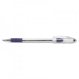 Pentel PENBK91V R.S.V.P. Stick Ballpoint Pen, 1mm, Trans Barrel, Violet Ink, Dozen BK91-V