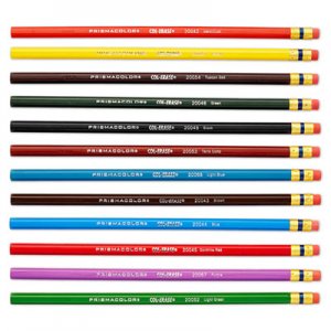 Prismacolor 20516 Col-Erase Colored Woodcase Pencils w/ Eraser, 12 Assorted Colors/Set SAN20516