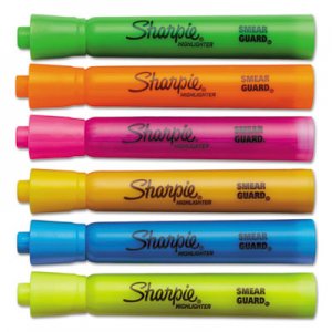 Sharpie 25076 Accent Tank Style Highlighter, Chisel Tip, Assorted Colors, 6/Set SAN25076