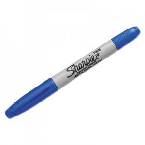 Sharpie 32003 Twin-Tip Permanent Marker, Fine/Ultra Fine Point, Blue SAN32003