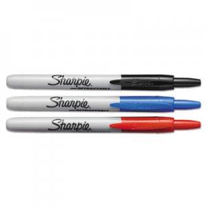 Sharpie 32726PP Retractable Permanent Markers, Fine Point, Assorted, 3/Set SAN32726PP
