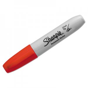 Sharpie 38202 Permanent Marker, 5.3mm Chisel Tip, Red, Dozen SAN38202