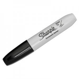 Sharpie 38201 Permanent Marker, 5.3mm Chisel Tip, Black, Dozen SAN38201