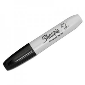 Sharpie 38201 Permanent Marker, 5.3mm Chisel Tip, Black, Dozen SAN38201