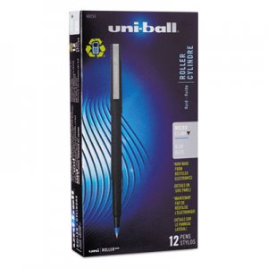 Uni-Ball 60153 Roller Ball Stick Dye-Based Pen, Blue Ink, Micro, Dozen SAN60153