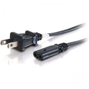 C2G 27398 6ft 18 AWG 2-Slot Non-Polarized Power Cord (NEMA 1-15P to IEC320C7)