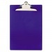 Saunders 21602 Recycled Plastic Clipboards, 1" Capacity, Holds 8 1/2w x 12h, Blue SAU21602