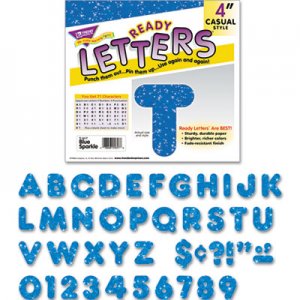 TREND T1617 Ready Letters Sparkles Letter Set, Blue Sparkle, 4"h, 71/Set TEPT1617