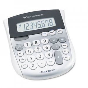 Texas Instruments TEXTI1795SV TI-1795SV Minidesk Calculator, 8-Digit LCD TI-1795SV