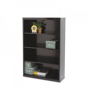 Tennsco TNNB53BK Metal Bookcase, Four-Shelf, 34-1/2w x 13-1/2d x 52-1/2h, Black B-53BK