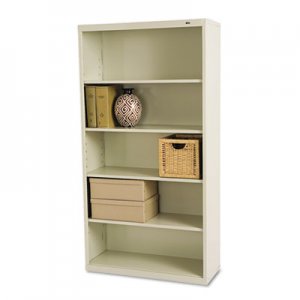 Tennsco TNNB66PY Metal Bookcase, Five-Shelf, 34-1/2w x 13-1/2d x 66h, Putty B-66PY