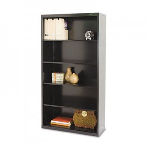 Tennsco TNNB66BK Metal Bookcase, Five-Shelf, 34-1/2w x 13-1/2d x 66h, Black B-66BK