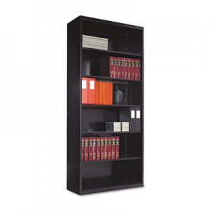 Tennsco TNNB78BK Metal Bookcase, Six-Shelf, 34-1/2w x 13-1/2d x 78h, Black B-78BK