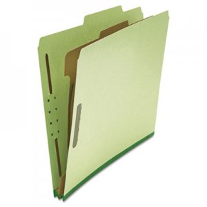 Universal UNV10251 Four-Section Pressboard Classification Folders, 1 Divider, Letter Size, Green, 10/Box