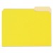 Universal UNV10504 Deluxe Colored Top Tab File Folders, 1/3-Cut Tabs, Letter Size, Yellowith Light Yellow, 100/Box