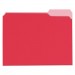 Universal UNV10503 Deluxe Colored Top Tab File Folders, 1/3-Cut Tabs, Letter Size, Red/Light Red, 100/Box