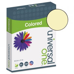 Universal UNV11201 Deluxe Colored Paper, 20lb, 8.5 x 11, Canary, 500/Ream
