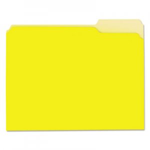 Universal UNV12304 Interior File Folders, 1/3-Cut Tabs, Letter Size, Yellow, 100/Box