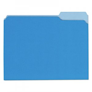 Universal UNV12301 Interior File Folders, 1/3-Cut Tabs, Letter Size, Blue, 100/Box
