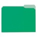 Universal UNV12302 Interior File Folders, 1/3-Cut Tabs, Letter Size, Green, 100/Box