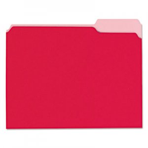 Universal UNV12303 Interior File Folders, 1/3-Cut Tabs, Letter Size, Red, 100/Box