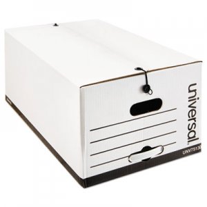 Universal UNV75130 Economical Easy Assembly Storage Files, Legal Files, White, 12/Carton