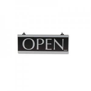 Headline Sign 4246 Century Series Reversible Open/Closed Sign, w/Suction Mount, 13 x 5, Black USS4246