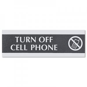 Headline Sign 4759 Century Series Office Sign,TURN OFF CELL PHONE, 9 x 3 USS4759