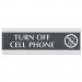 Headline Sign 4759 Century Series Office Sign,TURN OFF CELL PHONE, 9 x 3 USS4759