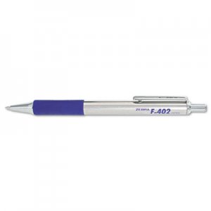 Zebra 29220 F-402 Ballpoint Retractable Pen, Blue Ink, Fine ZEB29220