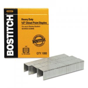 Bostitch BOSSB35121M Heavy-Duty Premium Staples, 1/2" Leg Length, 1000/Box SB351/21M