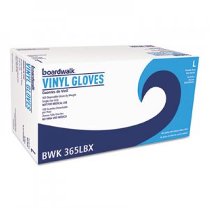 Boardwalk BWK365LBX General Purpose Vinyl Gloves, Powder/Latex-Free, 2 3/5 mil, Large, Clear, 100/Bx