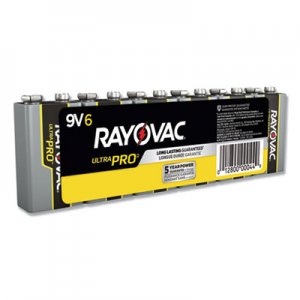 Rayovac RAYAL9V6J Ultra Pro Alkaline 9V Batteries, 6/Pack
