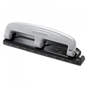 PaperPro 2101 inPRESS Three-Hole Punch, 12-Sheet Capacity, Black/Gray ACI2101