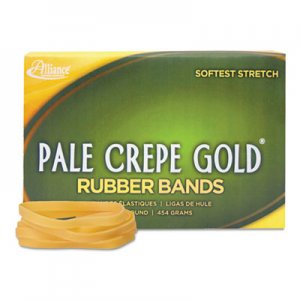 Alliance 20645 Pale Crepe Gold Rubber Bands, Sz. 64, 3-1/2 x 1/4, 1lb Box ALL20645