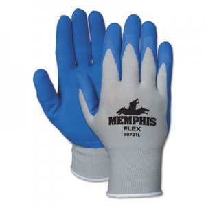 Memphis 96731M Memphis Flex Seamless Nylon Knit Gloves, Medium, Blue/Gray, Pair CRW96731M