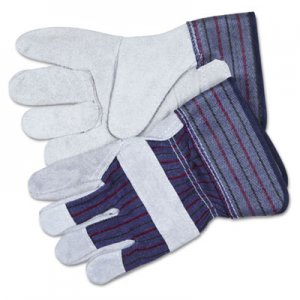 Memphis 12010L Split Leather Palm Gloves, Gray, Pair CRW12010L