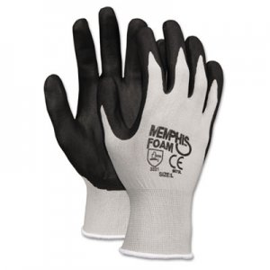 Memphis 9673XL Economy Foam Nitrile Gloves, Gray/Black, 12 Pairs CRW9673XL