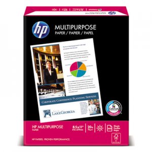 HP HEW115100 Multipurpose Paper, 96 Bright, 20 lb, Letter, White, 2500 Sheets/Carton 11510-0