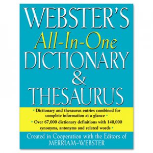 Merriam Webster MERFSP0471 All-In-One Dictionary/Thesaurus, Hardcover, 768 Pages