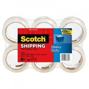 Scotch MMM38506 3850 Heavy-Duty Tape Refills, 1.88" x 54.6yds, 3" Core, Clear, 6/Pack 3850-6
