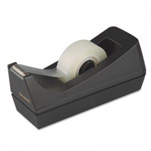 Scotch MMMC38BK Desktop Tape Dispenser, 1" Core, Weighted Non-Skid Base, Black C38-BK