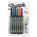 Sharpie 1976527 Plastic Point Stick Permanent Water Resistant Pen, Assorted, Fine, 6/Pack SAN1976527