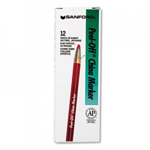 Sharpie 2059 Peel-Off China Markers, Red, Dozen SAN2059