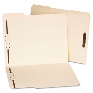Universal UNV13420 Deluxe Reinforced Top Tab Folders with Two Fasteners, 1/3-Cut Tabs, Letter Size, Manila, 50/Box
