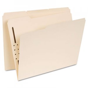 Universal UNV13410 Reinforced Top Tab Folders with One Fastener, 1/3-Cut Tabs, Letter Size, Manila, 50/Box