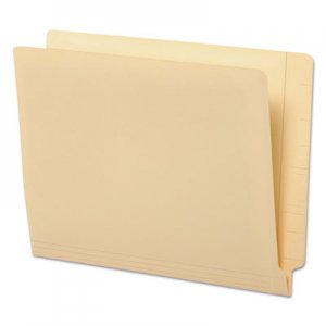 Universal UNV13300 Deluxe Reinforced End Tab Folders, 9" Front, Straight Tab, Letter Size, Manila, 100/Box