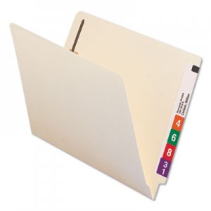 Universal UNV13120 Reinforced End Tab File Folders with Two Fasteners, Straight Tab, Letter Size, Manila, 50/Box