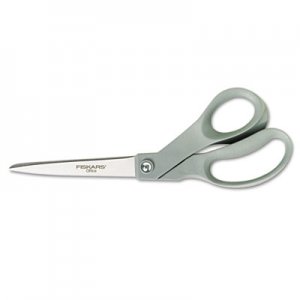 Fiskars FSK01004250J Offset Scissors, 8 in. Length, Stainless Steel, Bent, Gray 01-004250J